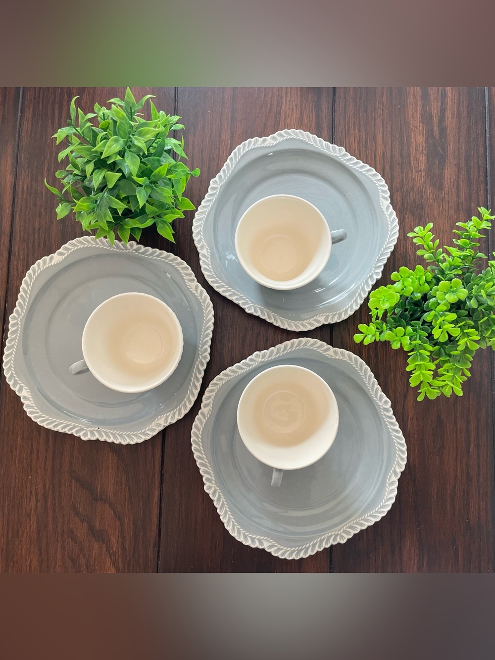 Vintage Hartstone Pottery Snack/Luncheon Set – 6 Pieces – Made in USA